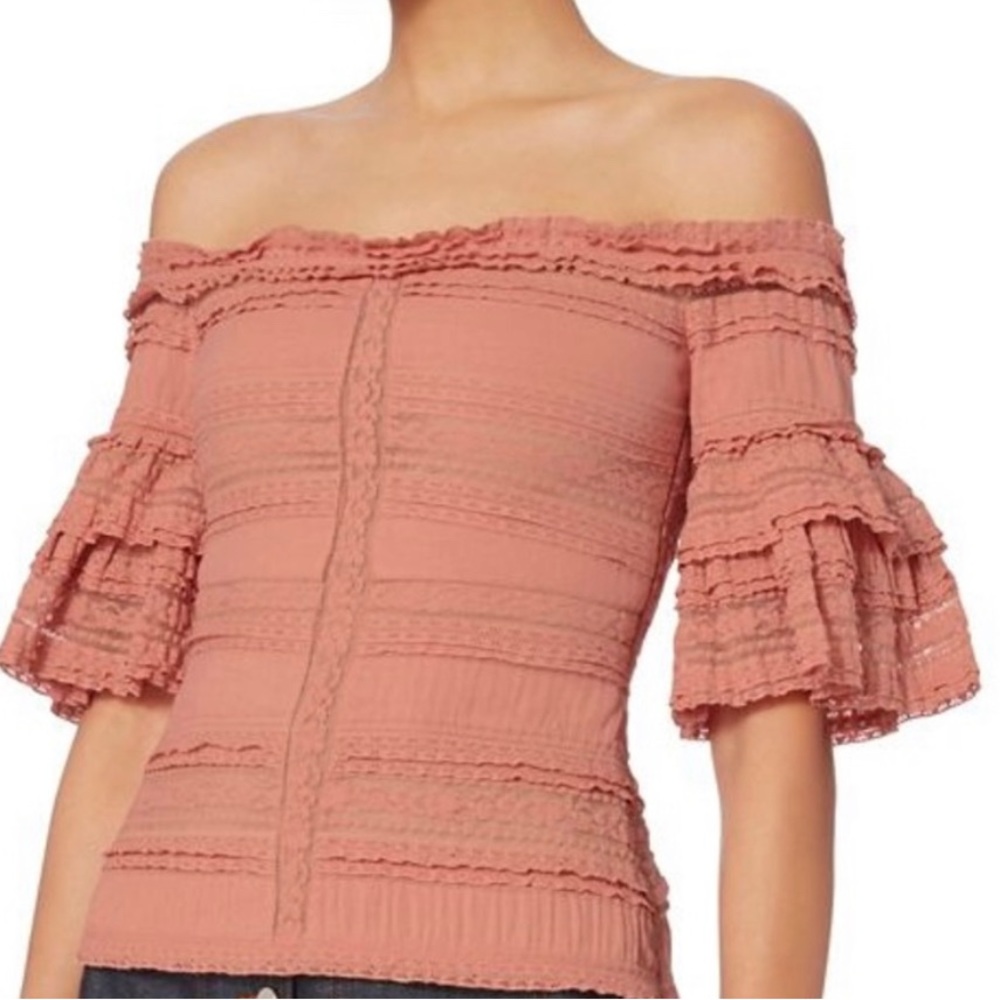 Cinq a Sept Off the Shoulder Lace Top- Size XS